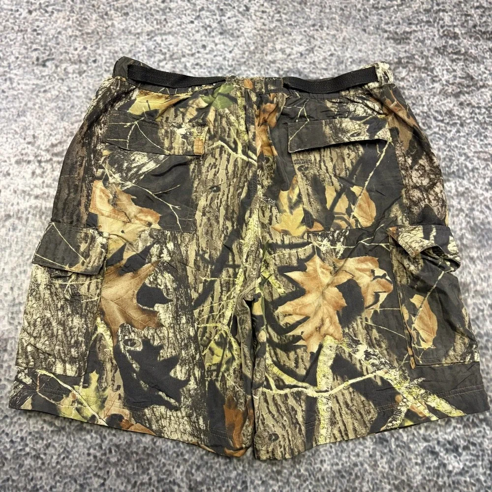 RedHead Mossy Oak Camo Cargo Shorts Mens 34 Green Brown Camouflage Outdoor Y2K